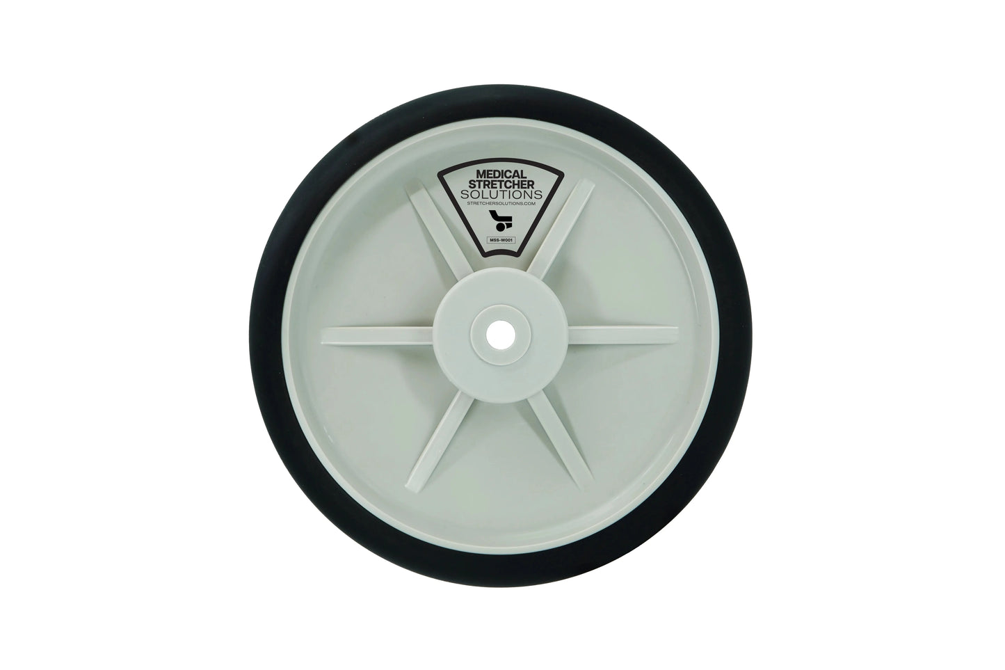 Stryker 8 Inch Stretcher Wheel Front View - Fits 41 Stryker Models
