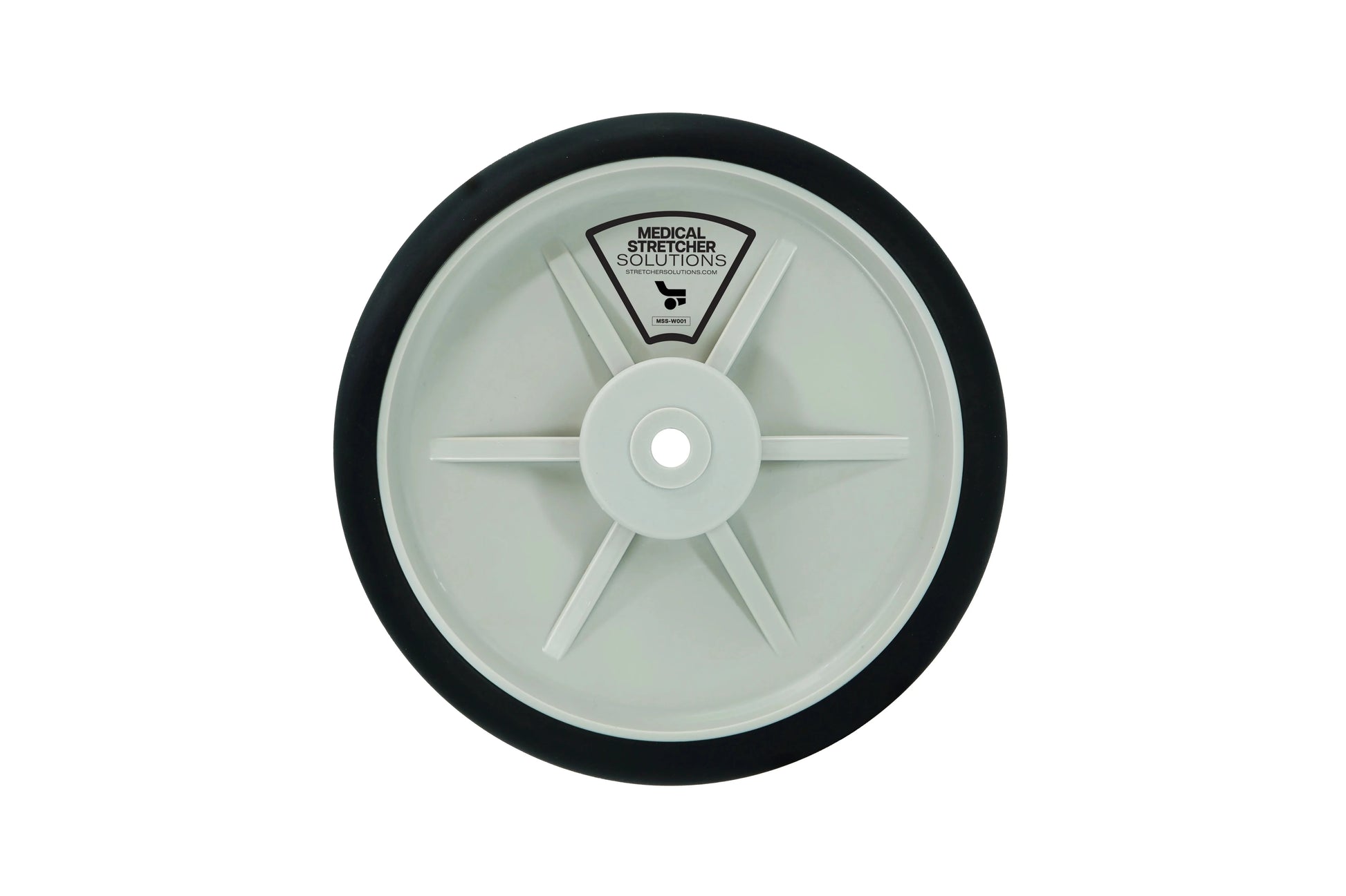 Stryker 8 Inch Stretcher Wheel Front View - Fits 41 Stryker Models